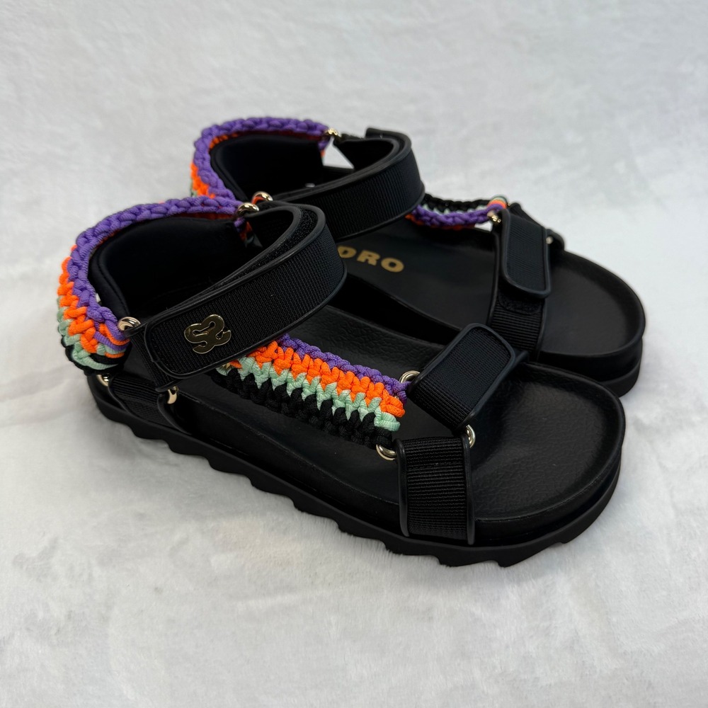 Sandro Olimpia Sandals Platform Flatform Colorful Straps Size 36 - Picture 4 of 12